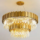 Decorbites crystal chandelier gold brass and pink living room light