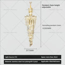 European luxury gold crystal chandelier dining room multi tiered light