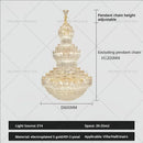 DecorBites™ Crystal Chandelier: European Villa Lobby Staircase Long Chandelier