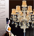 Peach crystal chandelier floor lamp for living room decor