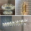Crystal chandelier flower luxury gold ring lamp for dining room