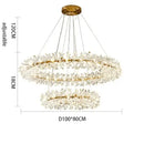 Crystal chandelier flower luxury gold ring lamp for dining room