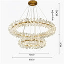 Crystal chandelier flower luxury gold ring lamp for dining room