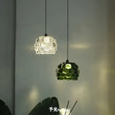 Clear & emerald green crystal chandelier commercial entrance light