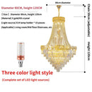 Golden tiered crystal chandelier for villa living room