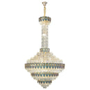 Modern gold and iridescent blue decorbites crystal chandelier living room