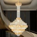 Modern gold and iridescent blue decorbites crystal chandelier living room