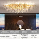 Modern branching crystal chandelier for living room aluminum lamp