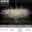 Modern branching crystal chandelier for living room aluminum lamp