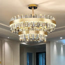 Gold double tier crystal chandelier for living room dining