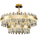 Gold double tier crystal chandelier for living room dining
