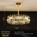 Gold double tier crystal chandelier for living room dining