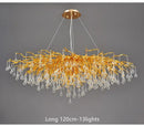 Modern branching crystal chandelier for living room aluminum lamp
