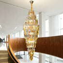 Luxe modern brass and crystal chandelier dining room pendant light