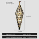 Luxe modern brass and crystal chandelier dining room pendant light