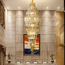 Luxe modern brass and crystal chandelier dining room pendant light
