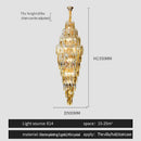 Luxe modern brass and crystal chandelier dining room pendant light