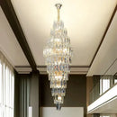 Luxe modern brass and crystal chandelier dining room pendant light