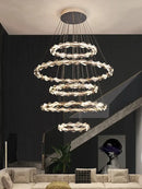Modern multi tier ring decorbites crystal chandelier living room