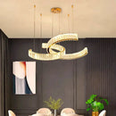 Modern golden spiral decorbites crystal chandelier for living room