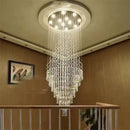 Modern cascading crystal chandelier living room led light