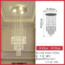Modern cascading crystal chandelier living room led light