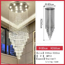 Modern cascading crystal chandelier living room led light