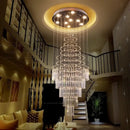 Modern cascading crystal chandelier living room led light