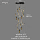 DecorBites™ Crystal Chandelier for Stairwell and Living Room Dimming Lighting
