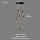 DecorBites™ Crystal Chandelier for Stairwell and Living Room Dimming Lighting
