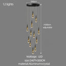 DecorBites™ Crystal Chandelier for Stairwell and Living Room Dimming Lighting