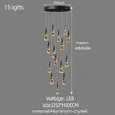 DecorBites™ Crystal Chandelier for Stairwell and Living Room Dimming Lighting