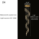 DecorBites™ Crystal Chandelier for Two-storey Foyer & Circular Stairwell