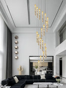 DecorBites™ Crystal Chandelier for Two-storey Foyer & Circular Stairwell