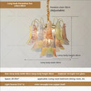 French light luxury pastel glass crystal chandelier dining room