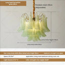 French light luxury pastel glass crystal chandelier dining room