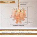 French light luxury pastel glass crystal chandelier dining room