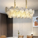 French modern gold crystal chandelier living room glass petal light