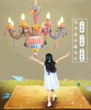 Pastel multi color decorbites crystal chandelier girl bedroom lamp