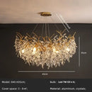Golden branch crystal chandelier dining room leaf pendant light