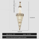Modern gold spiral crystal chandelier living room cascading light