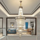 Modern gold spiral crystal chandelier living room cascading light