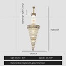 Modern gold spiral crystal chandelier living room cascading light