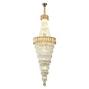 Modern gold spiral crystal chandelier living room cascading light