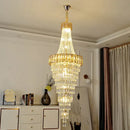 Modern gold spiral crystal chandelier living room cascading light