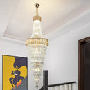 Modern gold spiral crystal chandelier living room cascading light
