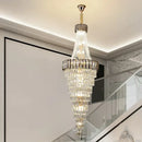 Modern gold spiral crystal chandelier living room cascading light