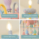 Pastel rainbow crystal chandelier kids bedroom candy light fixture
