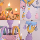 Pastel rainbow crystal chandelier kids bedroom candy light fixture
