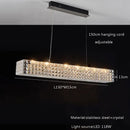 DecorBites™ Crystal Chandelier: LED Ceiling Dining Room Lighting for Long Table Decor